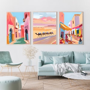 Moroccan Wall Art Set Of 3 Door Photography, Boho Wall Art Morocco Decor, Mediterranean Decor, Bohemian Moroccan Door marrakech art print