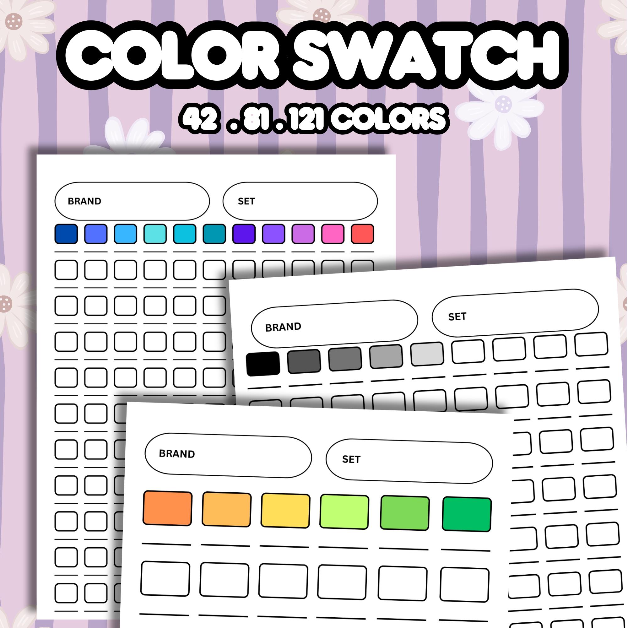 Coloring Practice Worksheets Printable, Blank Color Swatch Chart Combo ...