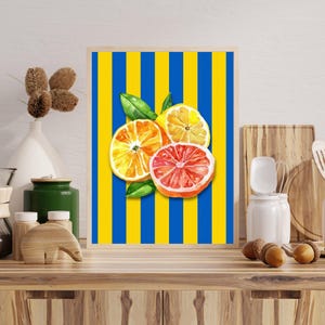 Lemon Art Print: Modern Kitchen Wall Decor (Digital Download)