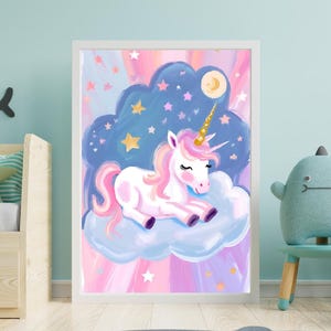Printable Rainbow Unicorn Wall Art for Children&#39;s Bedroom Printable Nursery Wall Art for Girl Nursery Wall Art for Girls Room unicorn poster