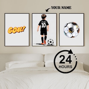 Personalized Soccer Wall Art Prints Printable Soccer Prints Boys Bedroom Soccer Decor Kids Room Decor Soccer Jersey Soccer Gifts Son Footbal