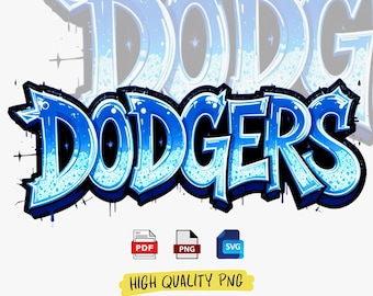 Dodgers Graffiti PNG: Team Sublimation Design - Digital Download