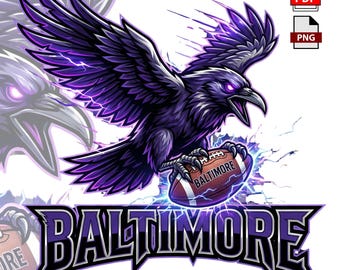 Baltimore Football SVG | Fierce Ravens Clipart | Lightning | Game Day | Ravens PNG