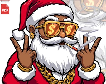 Hip Hop Christmas PNG Dollar Shades Clipart