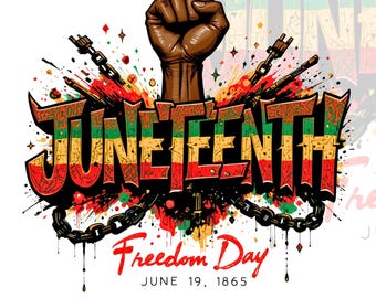 ジューンティーンス自由の日 PNG、黒人歴史月間デザイン | 1865年6月19日 アフロプライド昇華プリント
