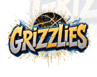 Grizzlies graffiti png, basketbal Street Art sublimatie SVG ontwerp