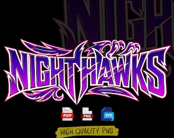 Nighthawks Mascot PNG |Trendy Hawks Talons Wings (SVG PDF) - Digital Download