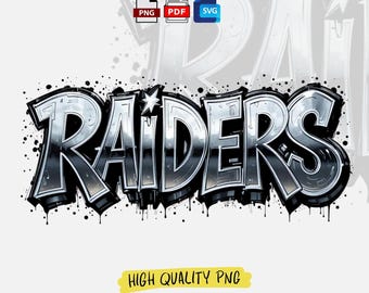 Raiders Graffiti PNG: Football Sublimation Design SVG,PDF - Digital Download
