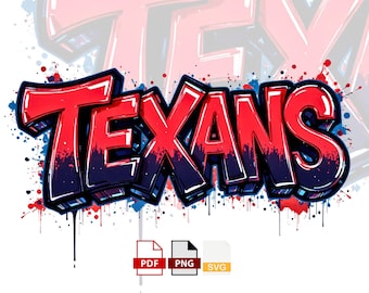 Texans Graffiti Bubble Letters PNG | Football Street Art Shirt Design (Digital Download)