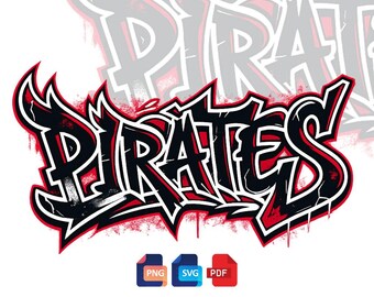 Pirates Graffiti SVG | Street Style Team Logo Design (PNG, PDF) - Sublimation art