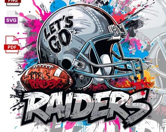 Raiders Graffiti Football Helmet PNG | Lets Go Silver & Black (Digital Download)
