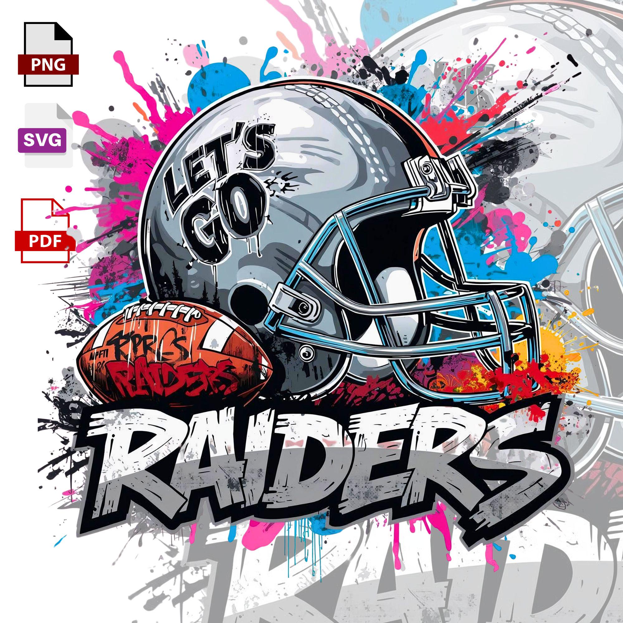 Raiders Graffiti Football Helmet PNG | Lets Go Silver & Black