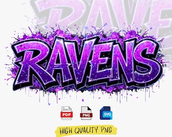 Ravens Graffiti PNG: Team Sublimation Design Svg,Pdf - Digital Download