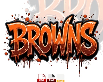 Cleveland Browns Graffiti Design SVG, Football Streetwear PNG (DTF Sublimation)