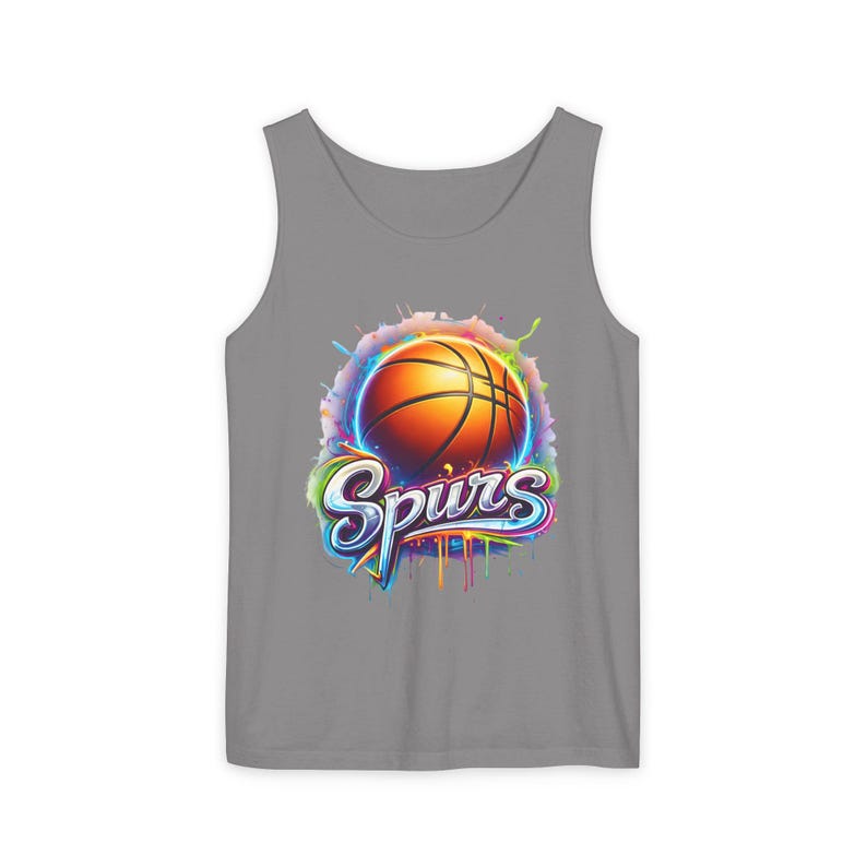 Spurs Basketball PNG, Neon Graffiti Sports Sublimation Design , Trendy Urban Basketball image 5