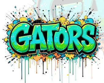 Letras de graffiti de caimanes SVG PNG / Descarga digital de arte callejero / Diseño de texto urbano
