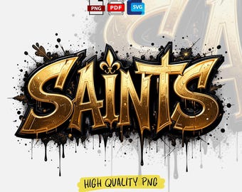 Saints Graffiti PNG: Football Sublimation Design SVG