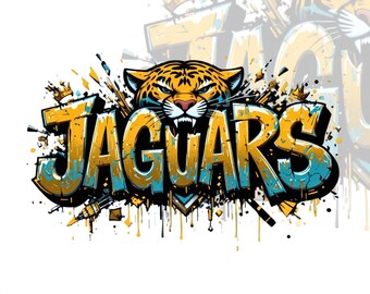 Jaguars Graffiti PNG, Football Fan Shirt Design, Game Day SVG, Digital Download