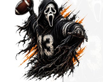 ゴーストフットボールPNG、ホラーハロウィンゲームデーシャツ