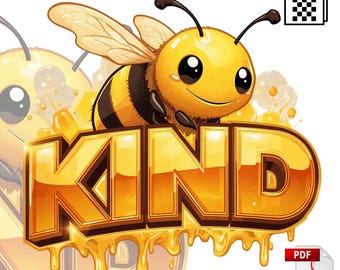 Bee KIND png: positieve honingbij citaat clipart (digitale download)