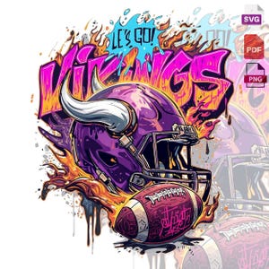 Vikings Fotboll PNG, Sublimeringsdesign för T-shirts, Muggar etc.