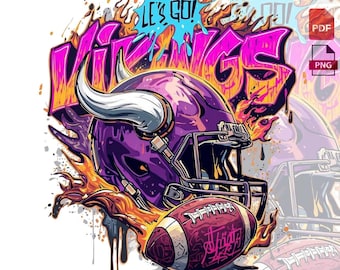 Vikings Football Helmet SVG – Sublimation Design (Digital Download)