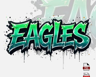 Eagles Urban Graffiti PNG : Football Design SVG,PDF - Digital Download