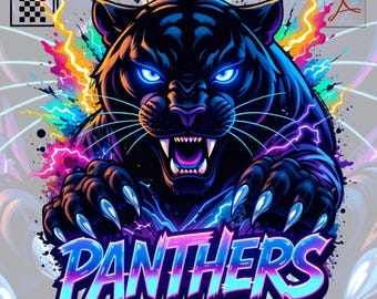 Panthers Graffiti Mascot PNG: Vibrant Sports Team Sublimation Design
