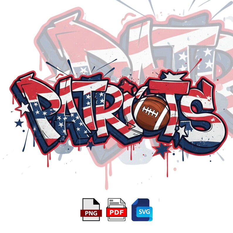 Patriots Ascii Patriots Football Typography SVG , Game Day Fan Art Shirt Design ...