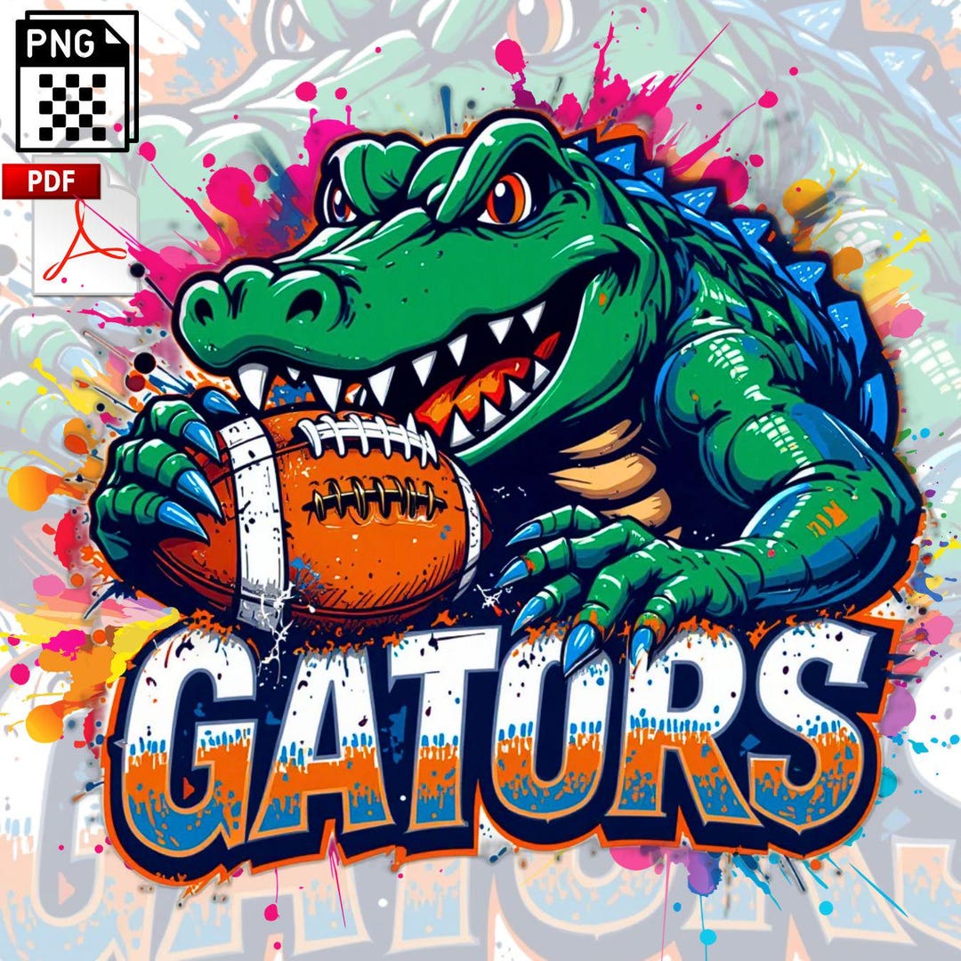 Gators Pdf Gators Football Design | 1 PNG + 1 PDF | High Resolution for T-shirt ...