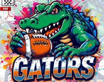Gators Football Design | PNG + PDF | High Resolution for T-Shirt Printing and Stickers