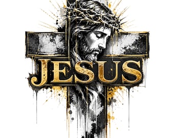 Cruz de Jesús PNG / Diseño de sublimación de fe graffiti