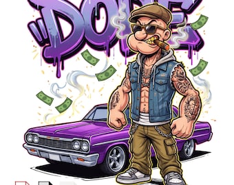 DOPE Cartoon PNG, Streetwear Cigar Hip Hop Art, Tattoo Style Graphic (Svg,Pdf)