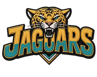 Jaguars Embroidery Design PNG, Mascot Logo, Sports Team Sublimation, Football Shirt Graphic