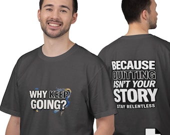 Because Quitting Isn’t Your Story PNG, Stay Relentless Motivational Quote, Gym Mindset Digital Download