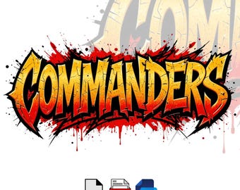Commanders Graffiti Typography PNG: Football Sublimation Design SVG