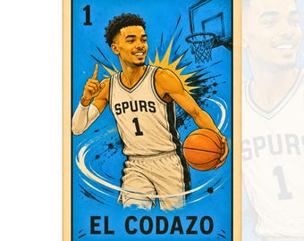 エル・コダッツォ バスケットボールカード PNG、漫画スポーツ スパーズ昇華デザイン