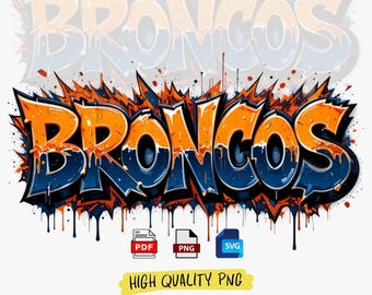 Denver Graffiti PNG: Football Sublimation Shirt Design Svg,Pdf - Digital Download