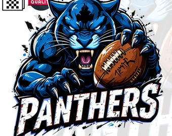 Panthers Football Mascot PNG: School Spirit Sublimation artwork (Digital Download)