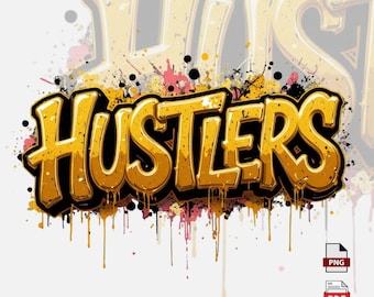 Hustlers Urban Graffiti PNG : Sports Team Design SVG, Pdf - Digital Download