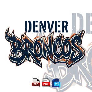 Denver Broncos Football PNG SVG, Game Day typography Design (Digital Download)