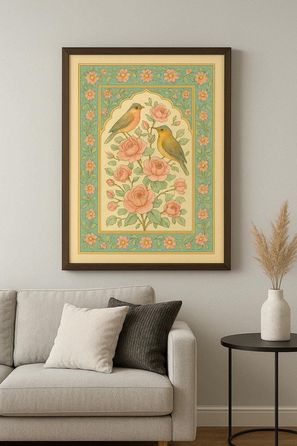 Islamic Wall Art | Persian Birds and Roses | Traditional Floral ...