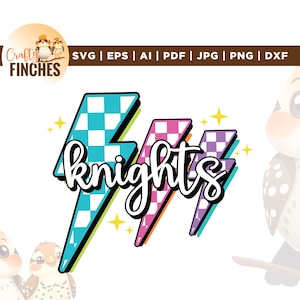 Knights Svg, Trotters Shirt Svg, Sublimation, Retro Knights Svg, Game Day Svg, Knights Shirt Svg, Knights Mascot Svg, Checkered Shirt Svg