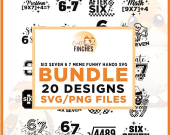 Six Seven Meme SVG Bundle, Funny Viral Humor (Digital Download)