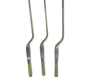 3PCS Stainless Steel Aquarium Tweezers, Multipurpose,Kitchen , Birds ,Reptile Feeding Tongs