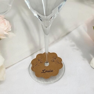 marque place prénom invité table mariage - étiquette prénom - baptême - anniversaire - marque verre - plan de table