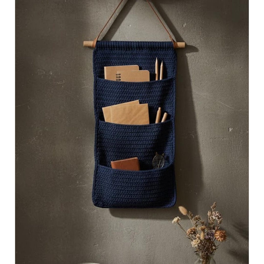 Crochet Wall Organizer Pattern PDF | Hanging Pocket Organizer | Home ...