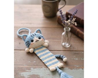 Crochet Cat Bookmark Pattern PDF – Cute Amigurumi Cat Page Marker | Digital Download