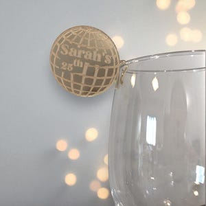 Personalized Disco Ball Drink Tags, Custom Birthday Drink Tags, Birthday Drink Topper, Disco Drink Tags, Birthday Party Decorations