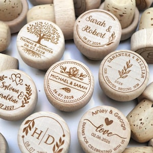 Personalized Wine Bottle Stoppers, Wedding Favors For Guests in Bulk, Wedding Wine Bottle Stoppers, Personalized Wine Corks Wedding